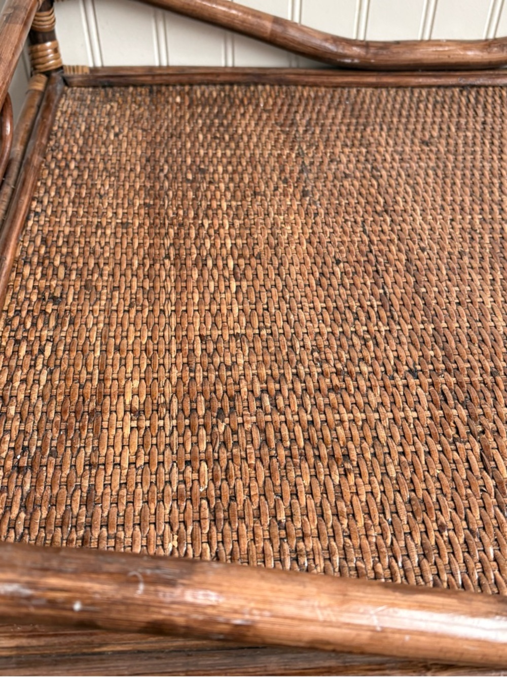 Vintage Palm Regency Bamboo Ratan Butler Serving Tray Dark Brown Woven VTG Retro - Picture 10 of 16